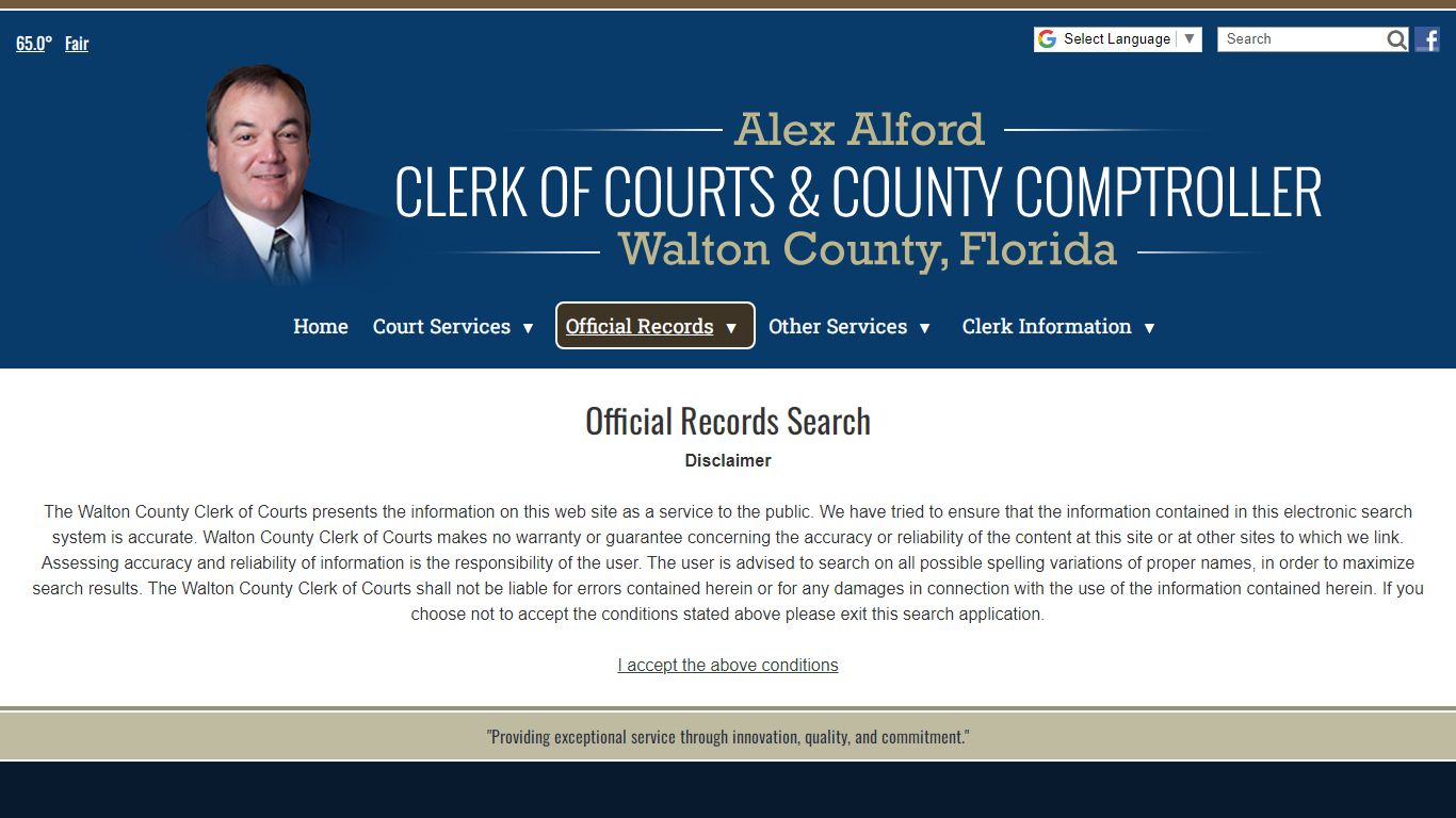 Official Record Search - Walton County Clerk of Courts & Comptroller